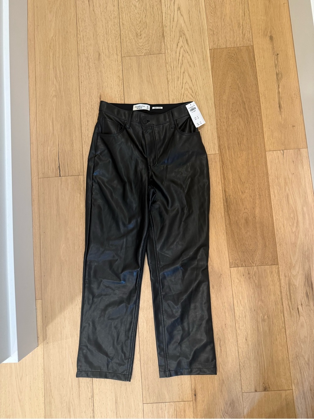 Black Faux Leather Pants - Abercrombie Sz 4 27 short